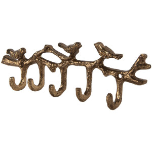 Perchero de pared Clayre & Eef 6Y5883 18x2x6 cm dorado
