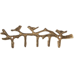 Perchero de pared Clayre & Eef 6Y5883 18x2x6 cm dorado