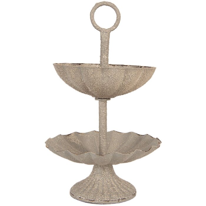 Etagere Ø 15x24 cm Clayre & Eef 6Y5886 Gris Beige