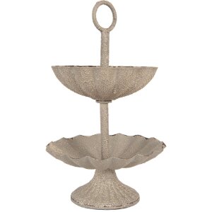 Etagere Ø 15x24 cm Clayre & Eef 6Y5886 Gris Beige