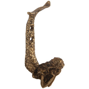 Gancho de pared Clayre & Eef 6Y5889 5x4x10 cm Dorado