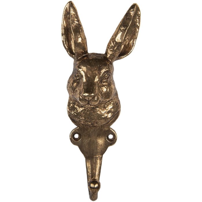 Clayre & Eef Gancho de pared 7x4x18 cm Dorado