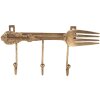 Perchero de pared Clayre & Eef 6Y5897 18x4x9 cm Dorado
