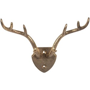 Clayre & Eef 6Y5899 Gancho de Pared 17x8x12 cm Dorado