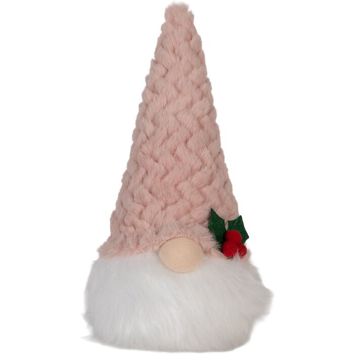 Decoración Gnomo con LED Clayre & Eef 66334 10x10x25 cm Rosa