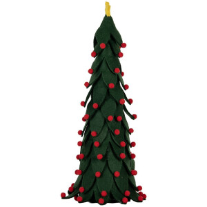 Clayre & Eef 66338 Decoración Árbol de Navidad Ø 15x45 cm Verde y Rojo
