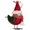 Decoración Pájaro Clayre & Eef 11x7x12 cm Rojo y Negro
