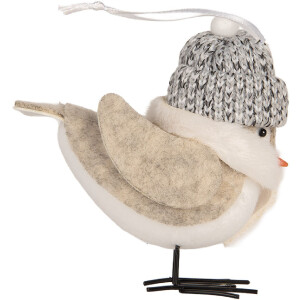 Decoración Pájaro Clayre & Eef 66340 11x7x12 cm Blanco