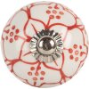 Pomo de puerta Clayre & Eef 66435 Blanco y Rojo Ø 4x4 cm