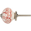 Pomo de puerta Clayre & Eef 66435 Blanco y Rojo Ø 4x4 cm