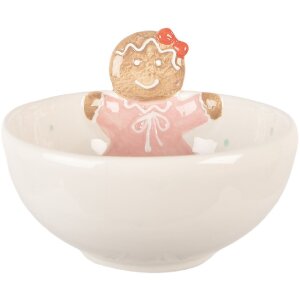 Clayre & Eef 6CE2216 Cuenco 18x17x12 cm Blanco Rosa...