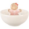 Clayre & Eef 6CE2216 Cuenco 18x17x12 cm Blanco Rosa 700 ml