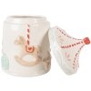 Clayre & Eef 6CE2218 Tarro de Conservación con Tapa Ø 15x22 cm Blanco/Marrón