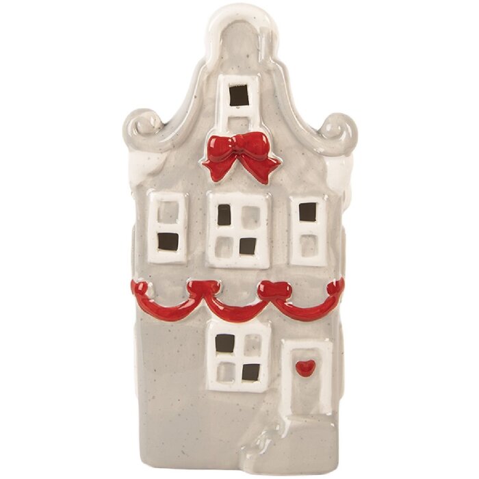 Clayre & Eef 6CE2219G Decoración Casa LED 11x9x22 cm Gris y Blanco