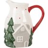 Jarra Decorativa Clayre & Eef 6CE2222 19x14x20 cm Blanco Verde Cerámica