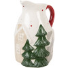 Jarra Decorativa Clayre & Eef 6CE2222 19x14x20 cm Blanco Verde Cerámica