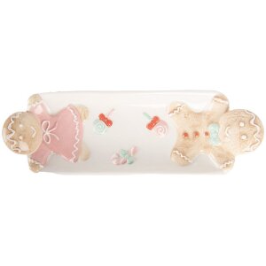 Clayre & Eef 6CE2224 Cuenco 31x10x5 cm Blanco Marrón Cerámica