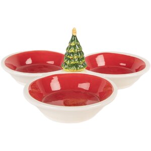 Clayre & Eef 6CE2225 Cuenco 26x26x10 cm Rojo Blanco Cerámica