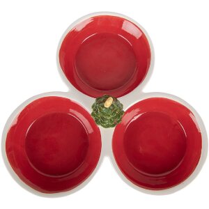 Clayre & Eef 6CE2225 Cuenco 26x26x10 cm Rojo Blanco Cerámica