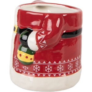 Clayre & Eef 6CEMU0196 Jarra 15x10x19 cm Roja y Blanca 450 ml