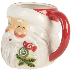 Clayre & Eef 6CEMU0197 Taza 16x12x11 cm / 550 ml Cerámica rojo/blanco