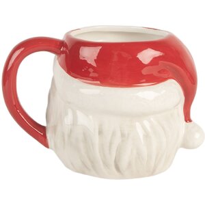 Clayre & Eef 6CEMU0197 Taza 16x12x11 cm / 550 ml Cerámica rojo/blanco