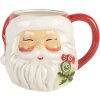 Clayre & Eef 6CEMU0197 Taza 16x12x11 cm / 550 ml Cerámica rojo/blanco