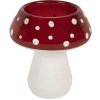 Clayre & Eef 6GL5199 Candelabro Hongo Ø 7x7 cm blanco-rojo