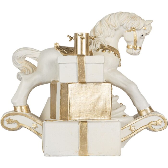 Soporte para árbol de Navidad Clayre & Eef 6MG0129 47x30x38 cm Blanco-Dorado