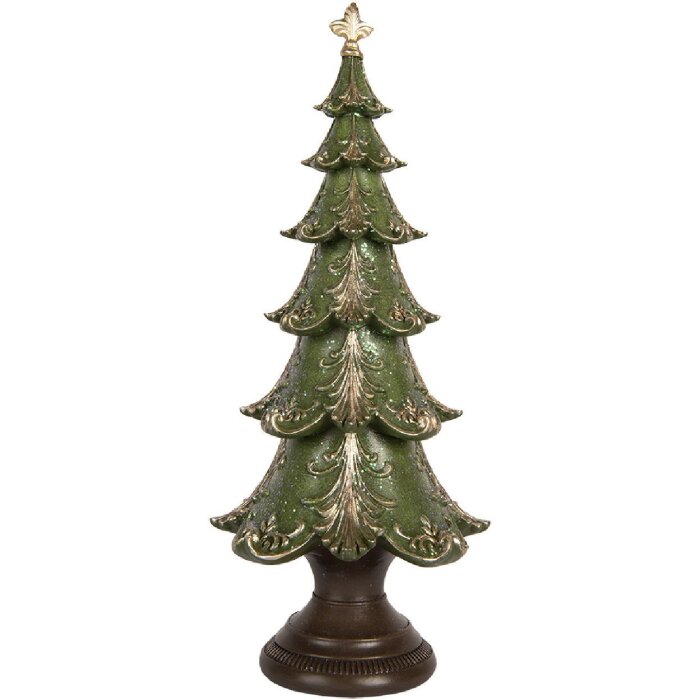 Clayre & Eef 6PR5403 Decoración Árbol de Navidad Ø 18x41 cm Verde y Marrón