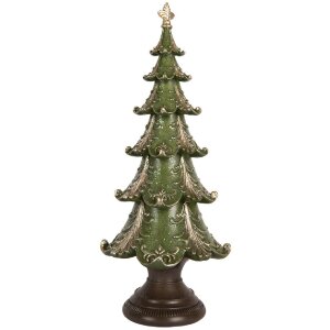 Clayre & Eef 6PR5403 Decoración Árbol de Navidad Ø 18x41 cm Verde y Marrón