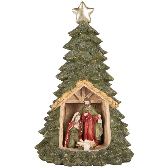 Clayre & Eef 6PR5404 Decoración Árbol de Navidad con LED 15x24 cm