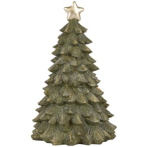Clayre & Eef 6PR5404 Decoración Árbol de Navidad con LED 15x24 cm