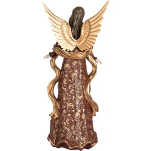 Clayre & Eef 6PR5406 Decoración Ángel 22x15x46 cm Rojo y Dorado