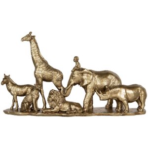 Clayre & Eef 6PR5633 Decoración Animales 52x14x30 cm Dorado