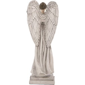 Clayre & Eef 6PR5634 Decoración Ángel 9x8x23 cm Blanco Gris