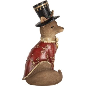 Clayre & Eef 6PR5637 Decoración Zorro 9x8x17 cm Marrón Rojo