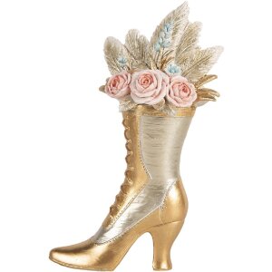 Clayre & Eef 6PR5638 Decoración Zapato 14x7x22 cm Dorado
