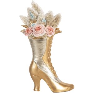 Clayre & Eef 6PR5638 Decoración Zapato 14x7x22 cm Dorado