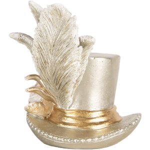 Clayre & Eef 6PR5639 Decoración Sombrero Plateado 13x11x13 cm