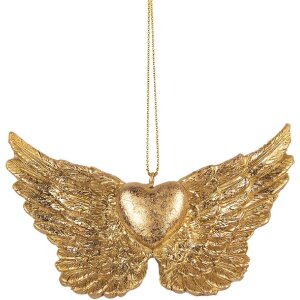 Clayre & Eef 6PR5640 Adorno Colgante Alas 10x2x7 cm Dorado