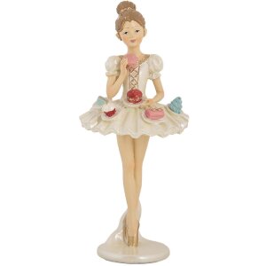 Clayre & Eef 6PR5643 Decoración Bailarina Ø 10x24 cm Blanco Beige