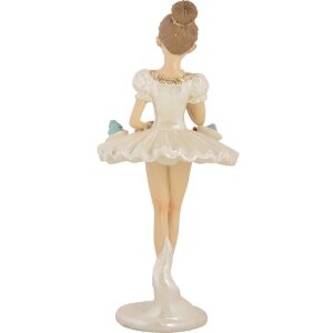 Clayre & Eef 6PR5643 Decoración Bailarina Ø 10x24 cm Blanco Beige