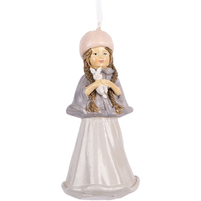 Clayre & Eef 6PR5653 Adorno Infantil Colgante Beige/Gris 5x5x11 cm