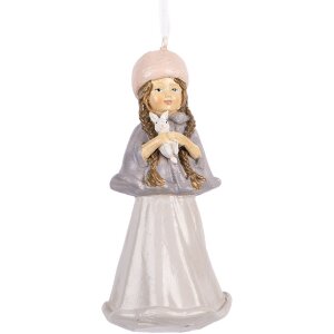 Clayre & Eef 6PR5653 Adorno Infantil Colgante Beige/Gris 5x5x11 cm