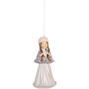 Clayre & Eef 6PR5653 Adorno Infantil Colgante Beige/Gris 5x5x11 cm