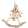 Clayre & Eef 6PR5655 Adorno Colgante Infantil 8x3x9 cm Beige Rosa