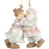 Clayre & Eef 6PR5656 Adorno Colgante Papá Noel con Señora 7x4x8 cm Rosa y Verde