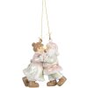 Clayre & Eef 6PR5656 Adorno Colgante Papá Noel con Señora 7x4x8 cm Rosa y Verde