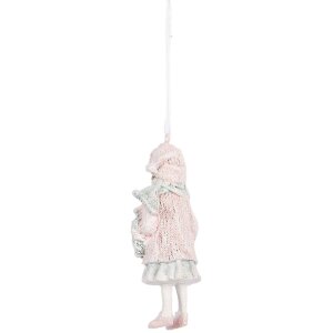 Clayre & Eef 6PR5659 Adorno Colgante Infantil Rosa 5x4x11 cm